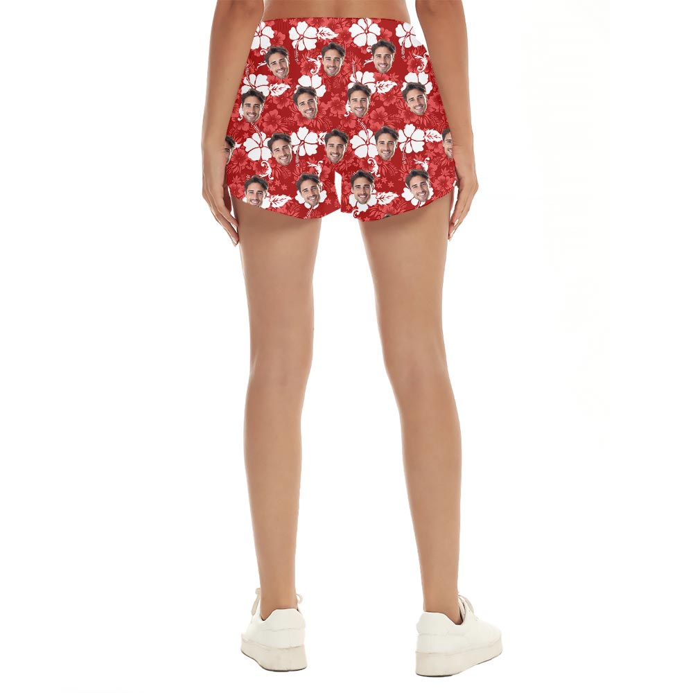Funny Custom Faces On Beach Shorts For Women