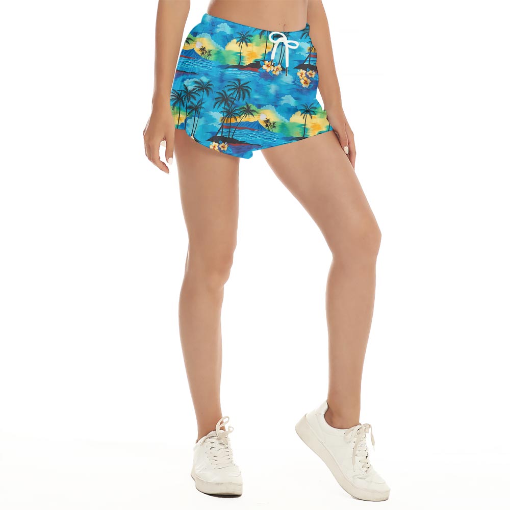 Blue Beach Hawaiian Shorts For Women - variant image 1