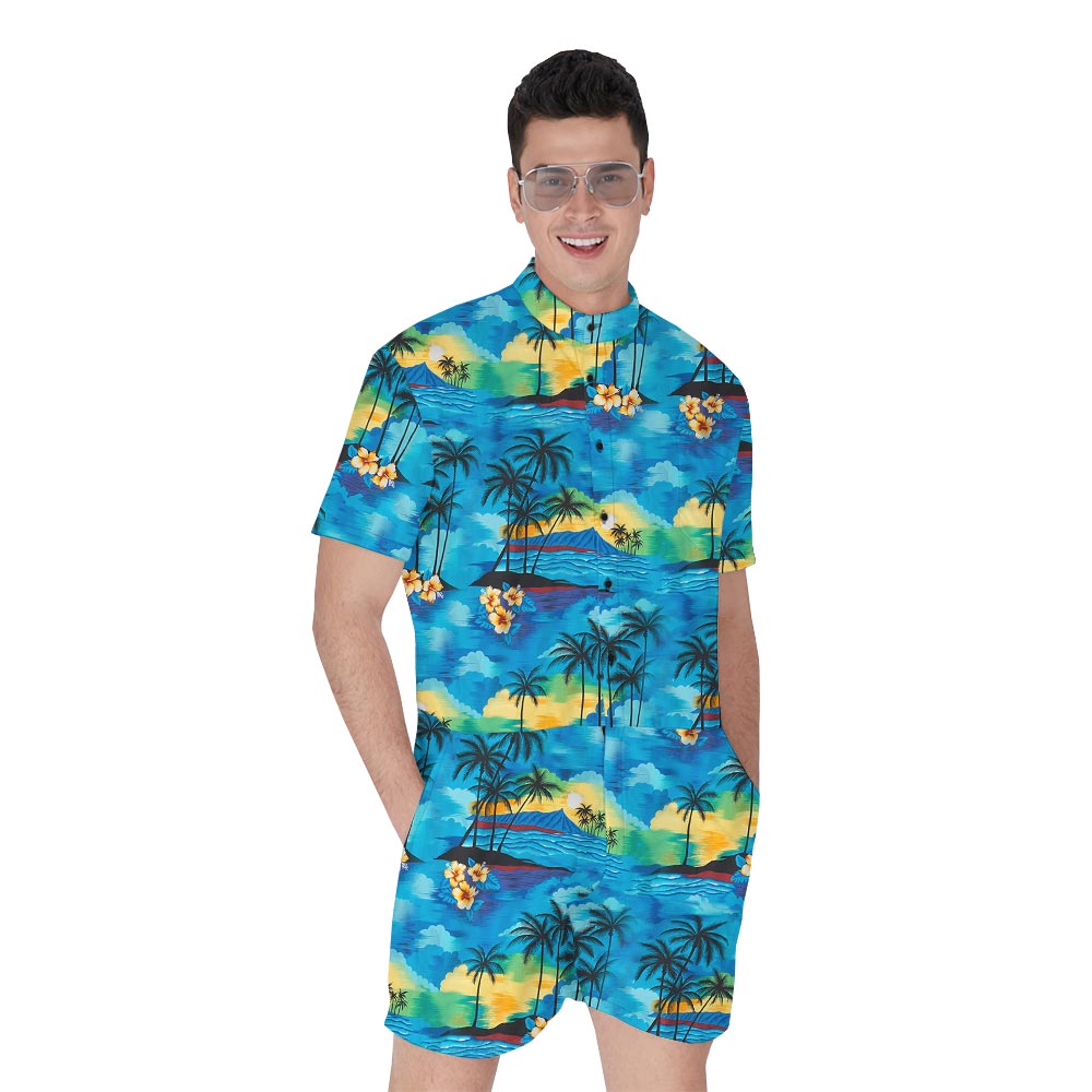 Cool Blue Beach Men's Romper - variant image 1