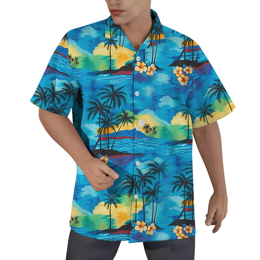 Blue Beach Men's Hawaiian Shirt Dress For Family - variant image 1