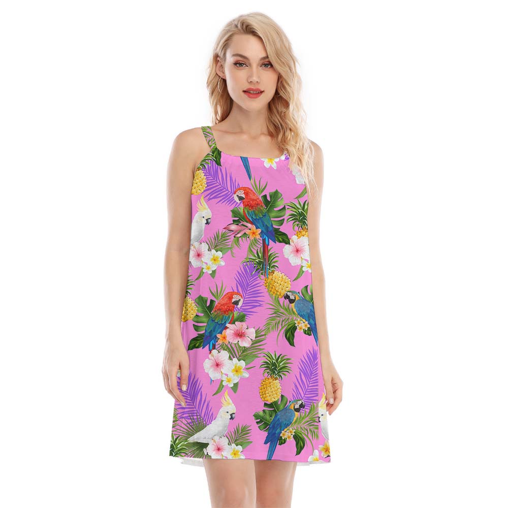 Pink Parrot Tropical Women's Cami Dress - variant image 1