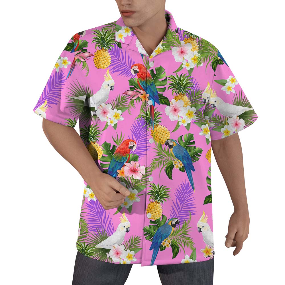 Parrot Tropical Pink Hawaiian Shirts - variant image 1