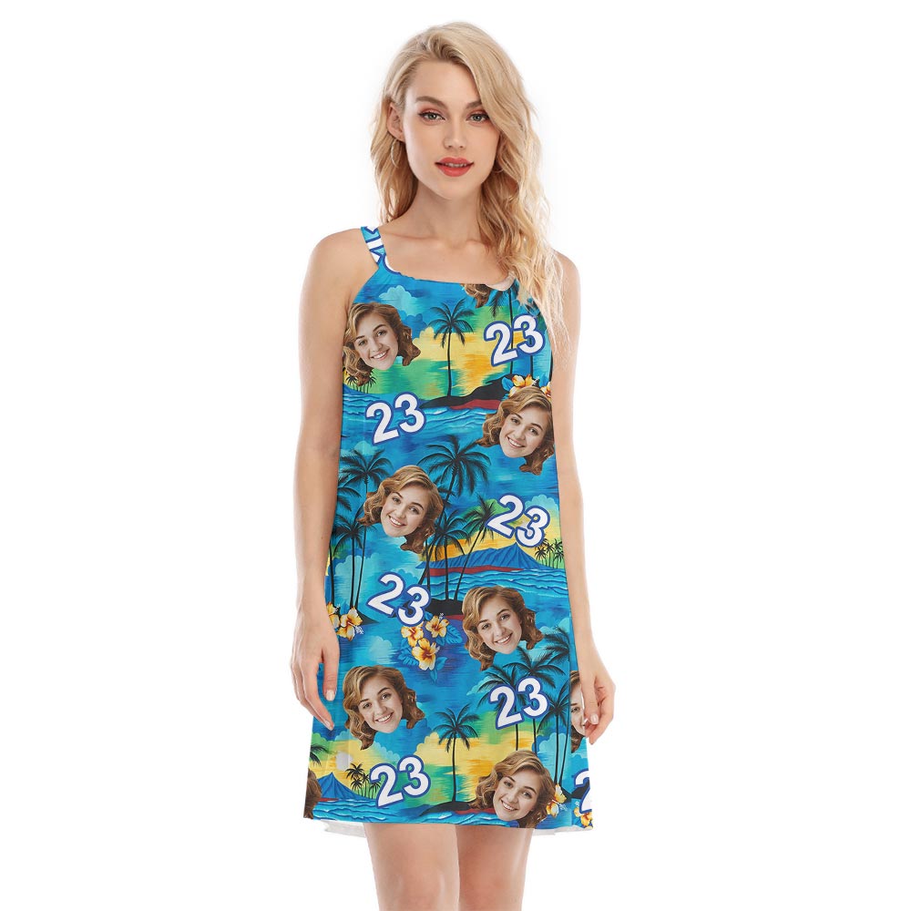 Personalized Happy Birthday Hawaiian Beach Dress With Face And Age - variant image 1