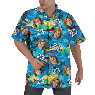 Custom Happy Birthday Hawaiian Beach Shirt For Men
