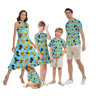 Unique Rubber Ducky Matching Family Hawaiian Shirts