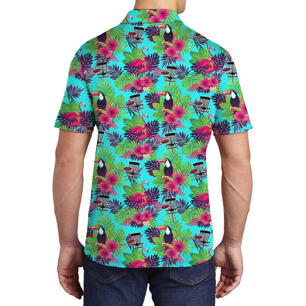 Disc Golf Men's Hawaiian Polo Shirts