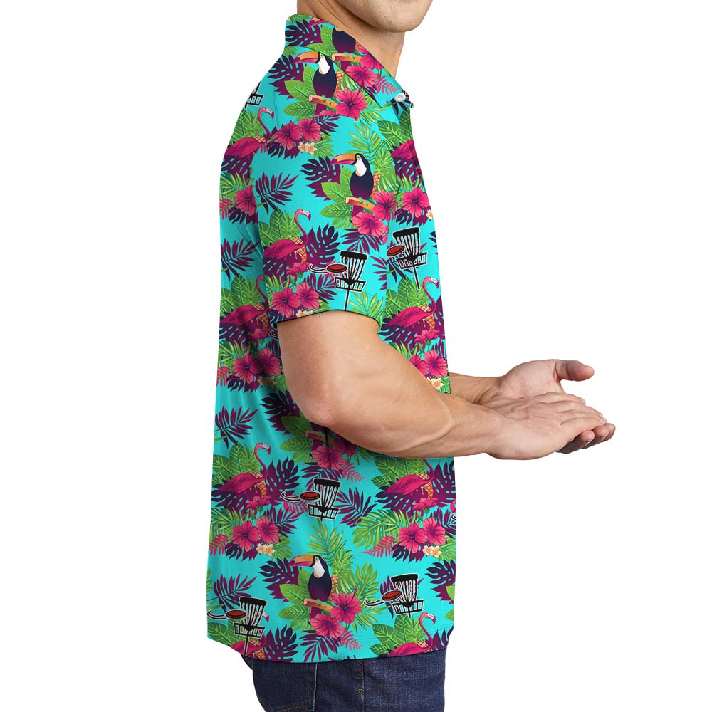 Disc Golf Men's Hawaiian Polo Shirts
