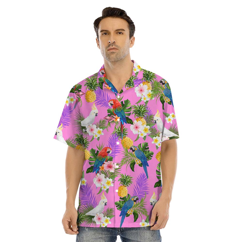 Pink Parrot Matching Family Hawaiian Outfits