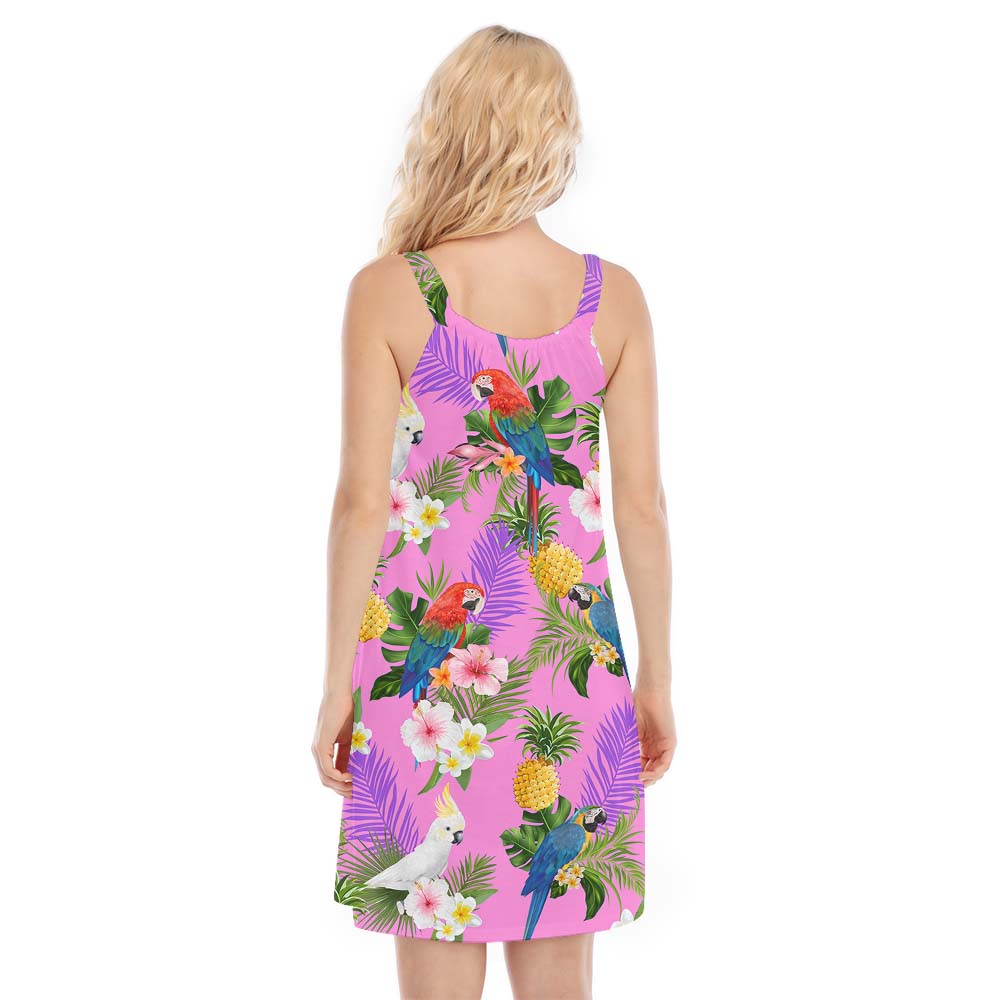 Pink Parrot Tropical Women's Cami Dress