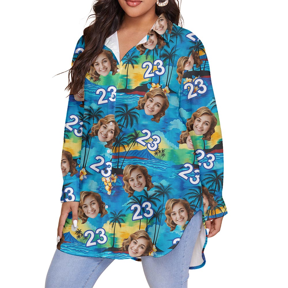Birthday Party Custom Plus Size Beach Shirt For Women