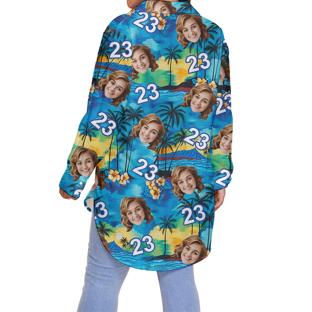 Birthday Party Custom Plus Size Beach Shirt For Women