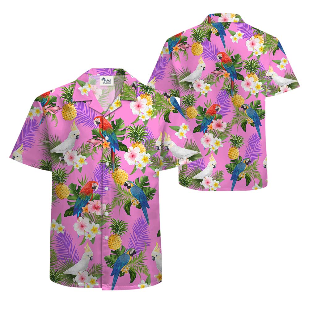 Parrot Tropical Pink Hawaiian Shirts