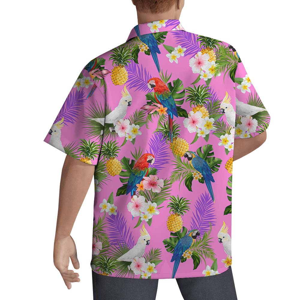 Parrot Tropical Pink Hawaiian Shirts