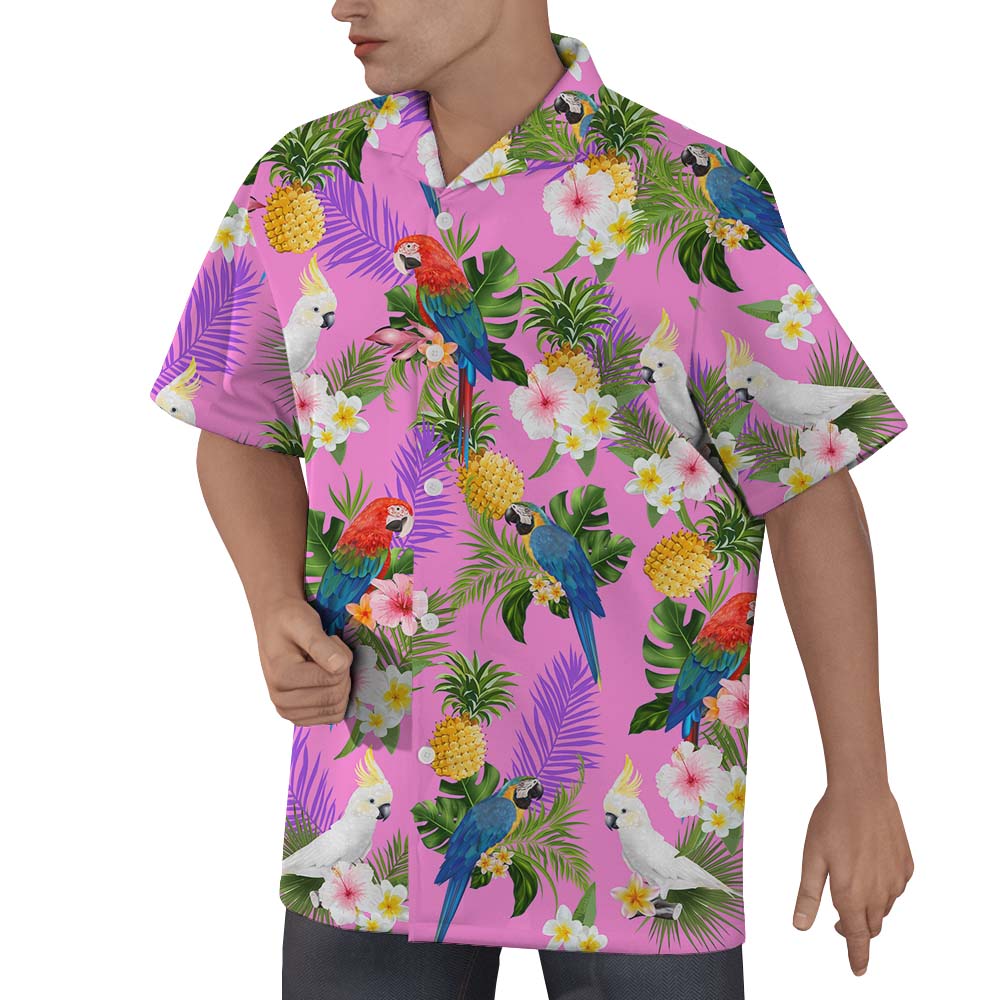 Parrot Tropical Pink Hawaiian Shirts