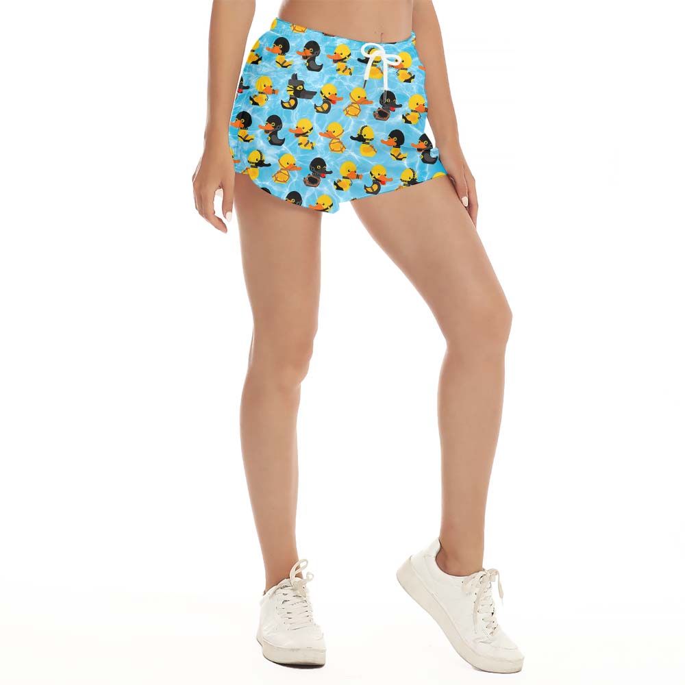 Rubber Duck Blue Women's Beach Shorts