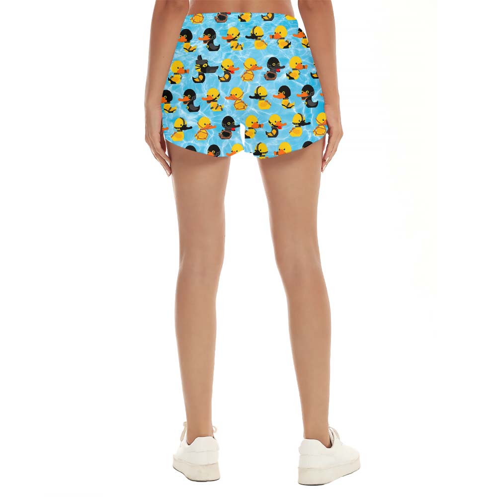 Rubber Duck Blue Women's Beach Shorts