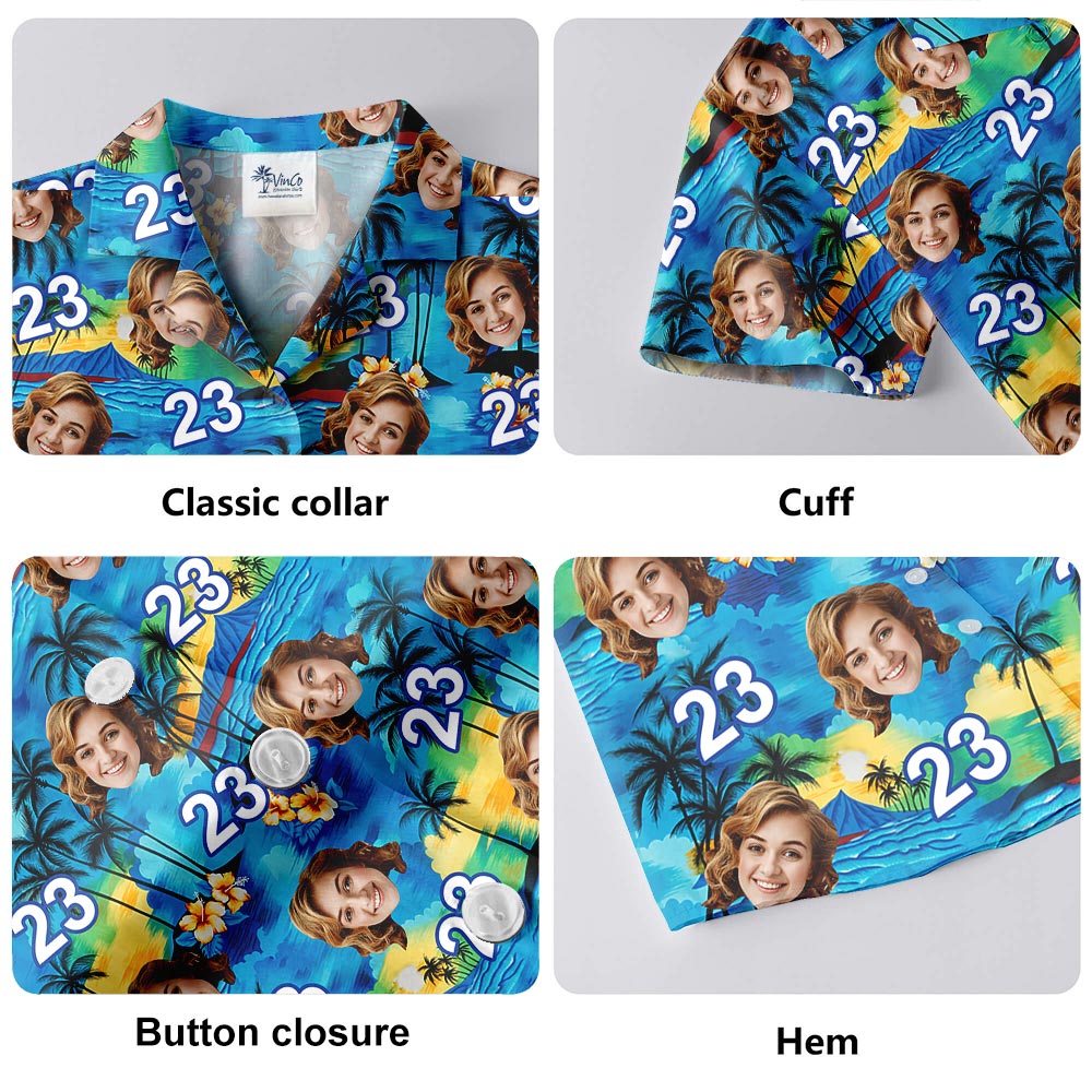 Custom Happy Birthday Hawaiian Beach Shirt For Men