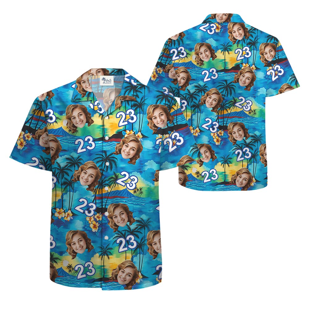 Custom Happy Birthday Hawaiian Beach Shirt For Men
