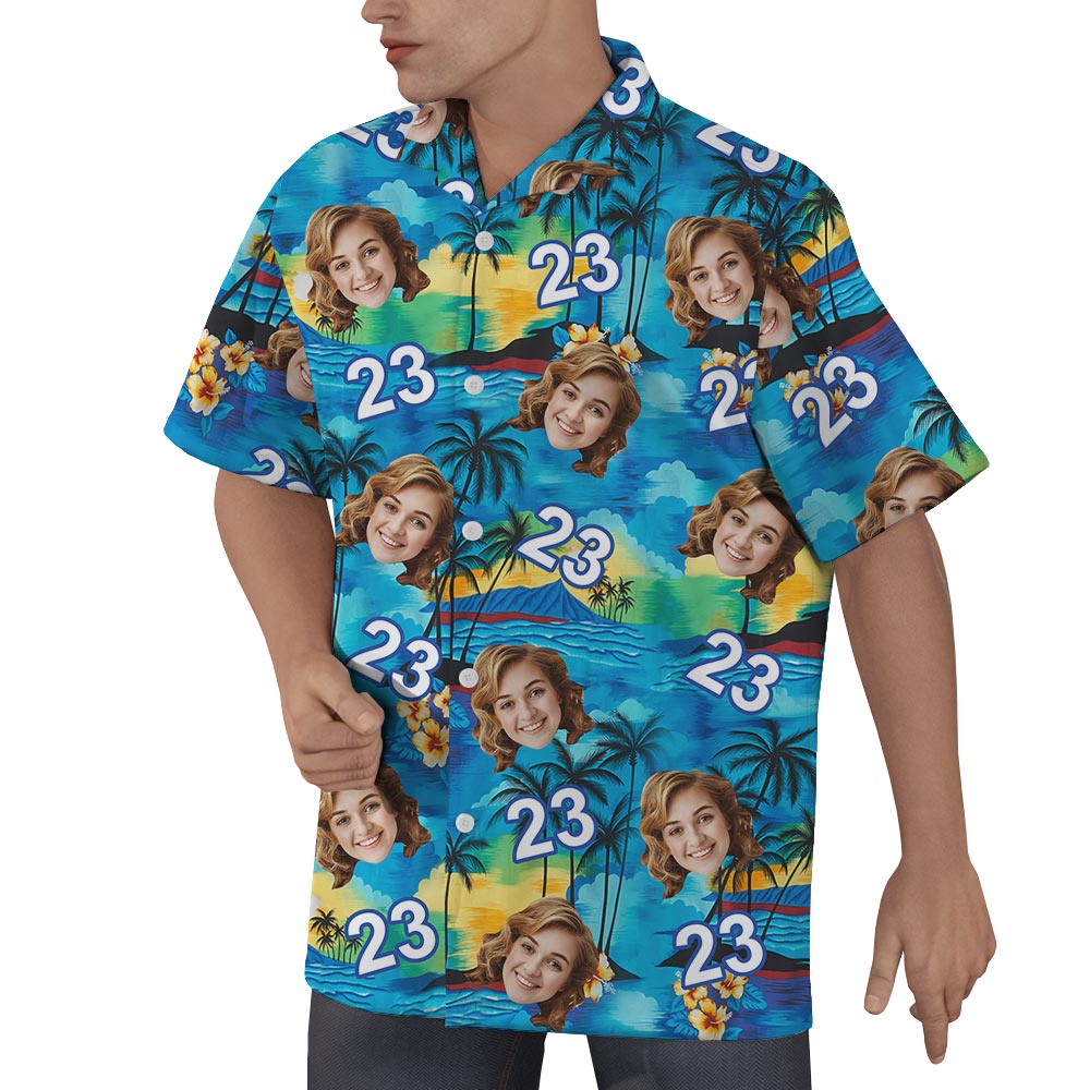Custom Happy Birthday Hawaiian Beach Shirt For Men