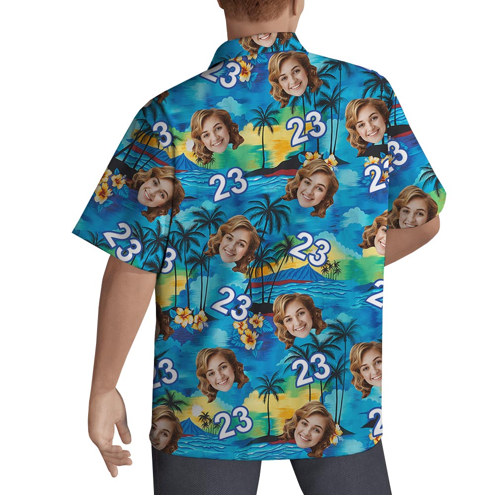 Custom Happy Birthday Hawaiian Beach Shirt For Men