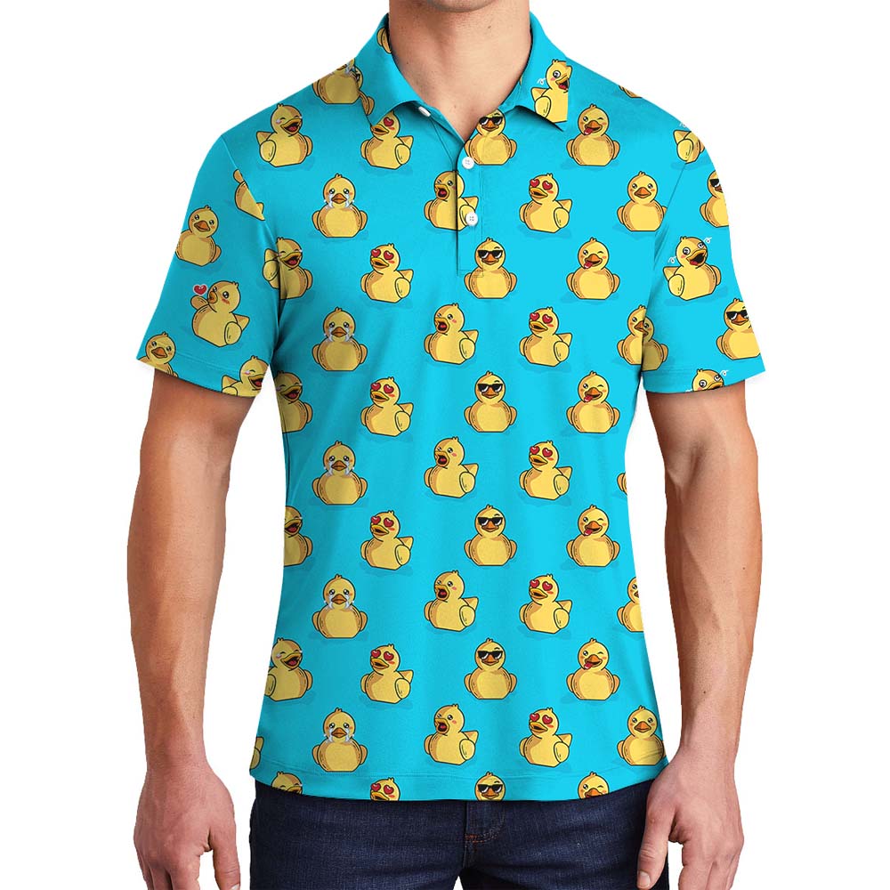 Rubber Duck Blue Men's Collared Shirts - variant image 1