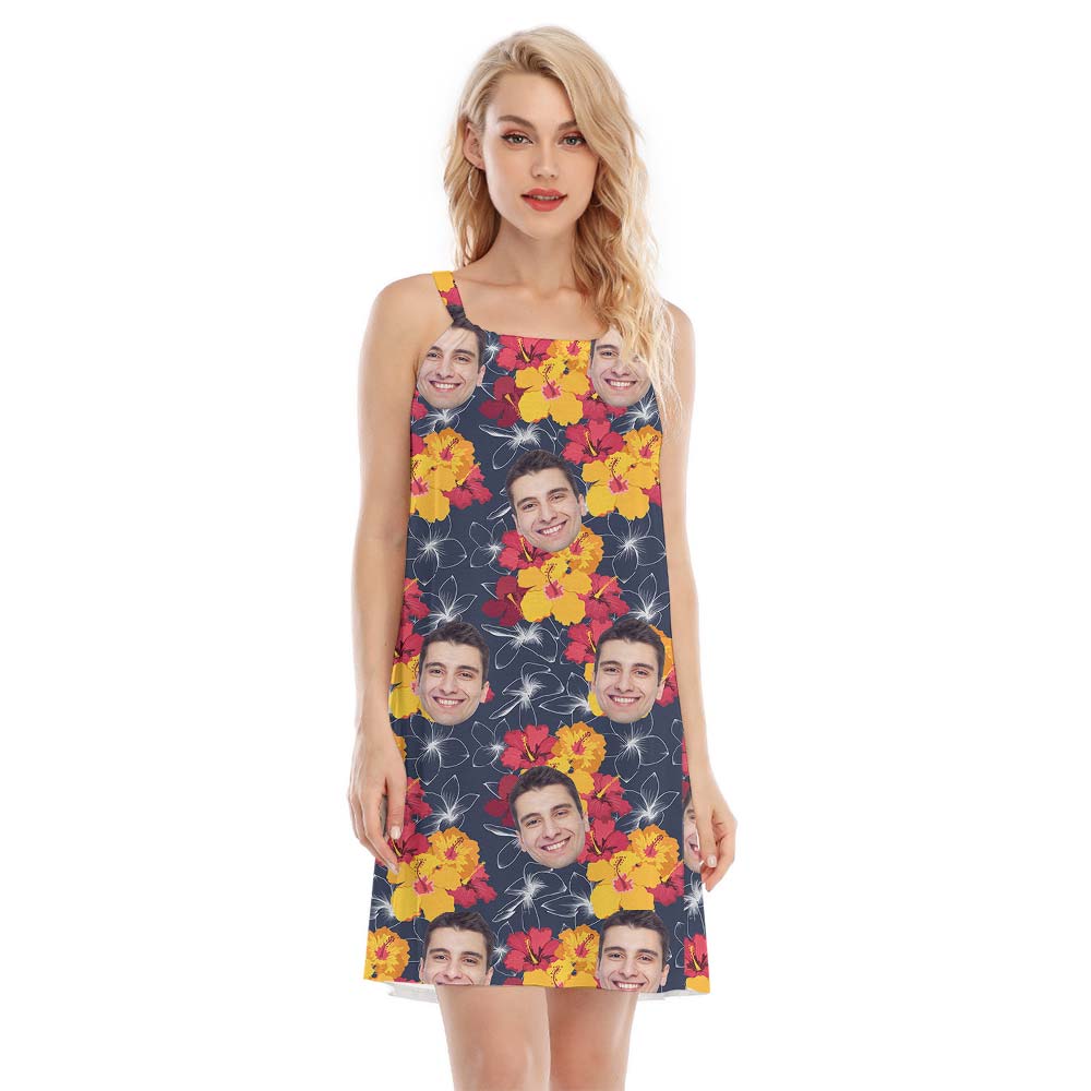 Hawaiian Custom Face Cami Dress For Flower Lover - variant image 1