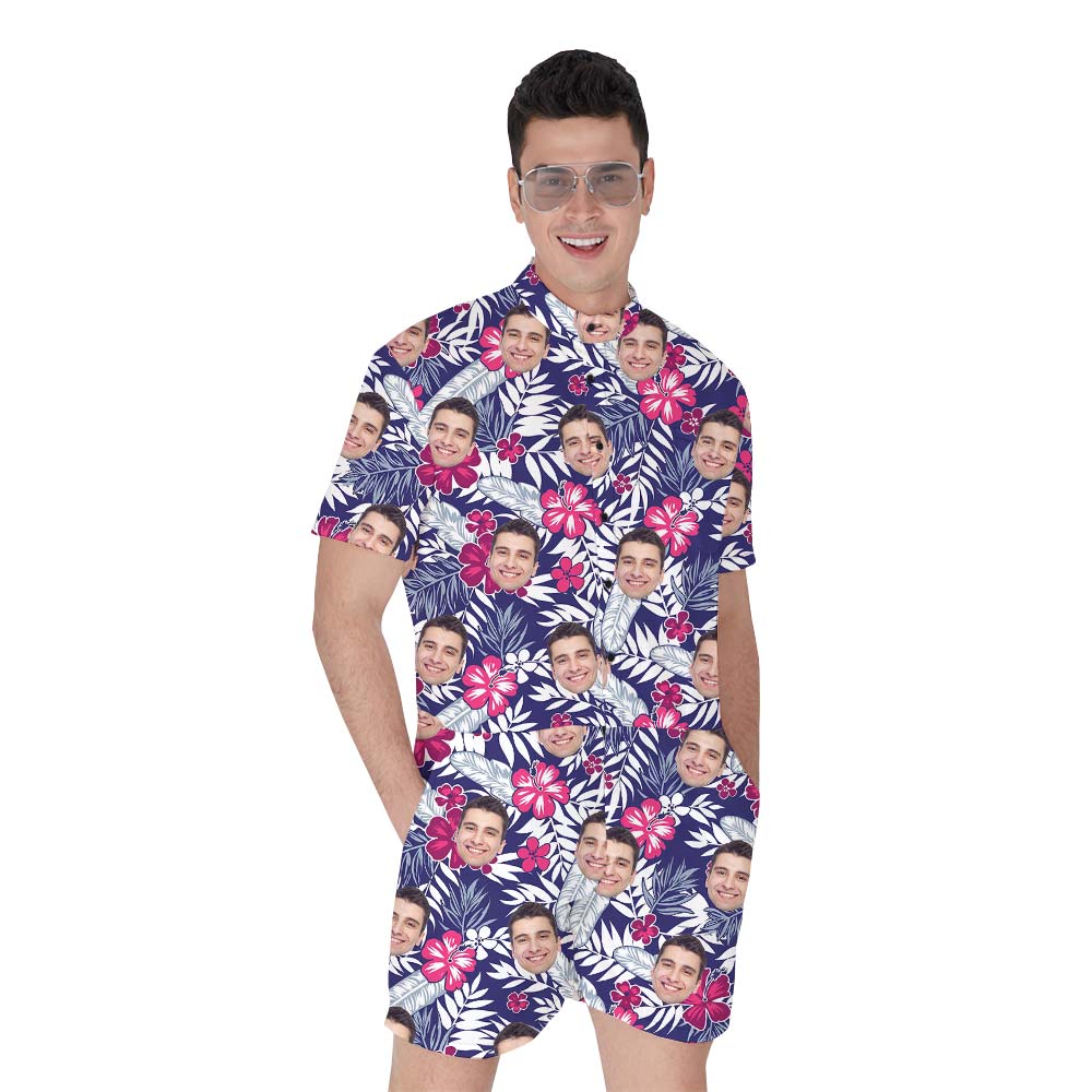 Custom Face Tropical Hawaiian Romper Men - variant image 1