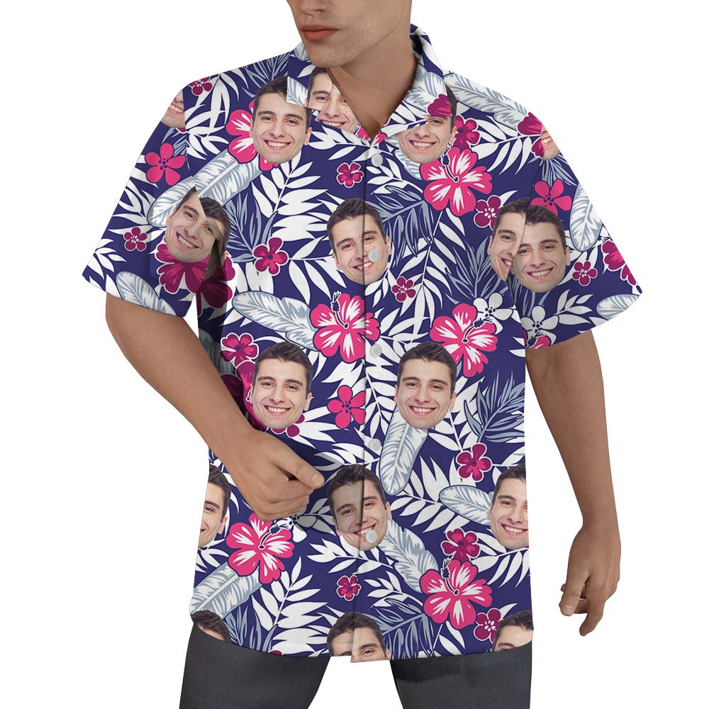 Custom Face Hawaiian Tropical Shirt Men - variant image 1
