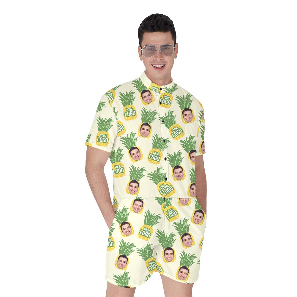 Personalized Pineapple Hawaiian Romper Men - variant image 1