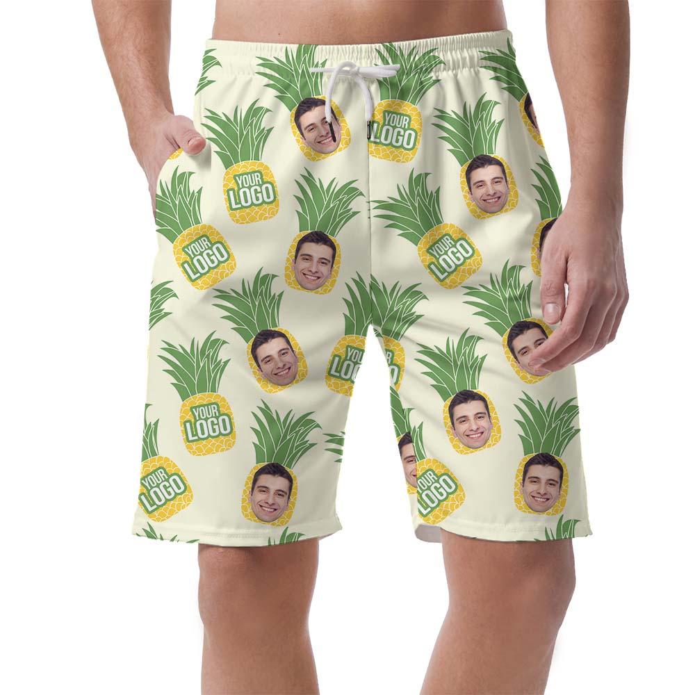 Pineapple-Man Hawaiian Custom Face Shorts Men - variant image 1