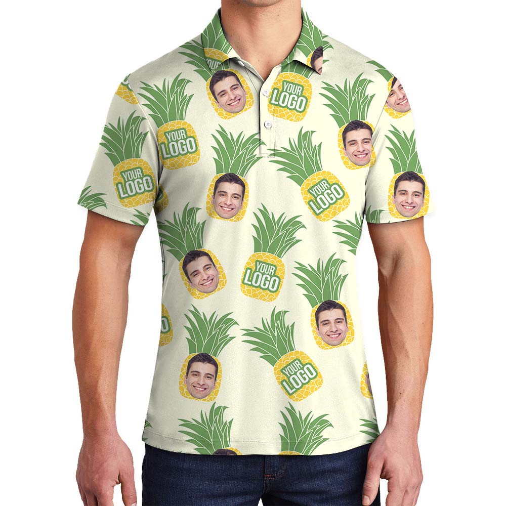 Custom Face Hawaiian Pineapple Polo Men - variant image 1