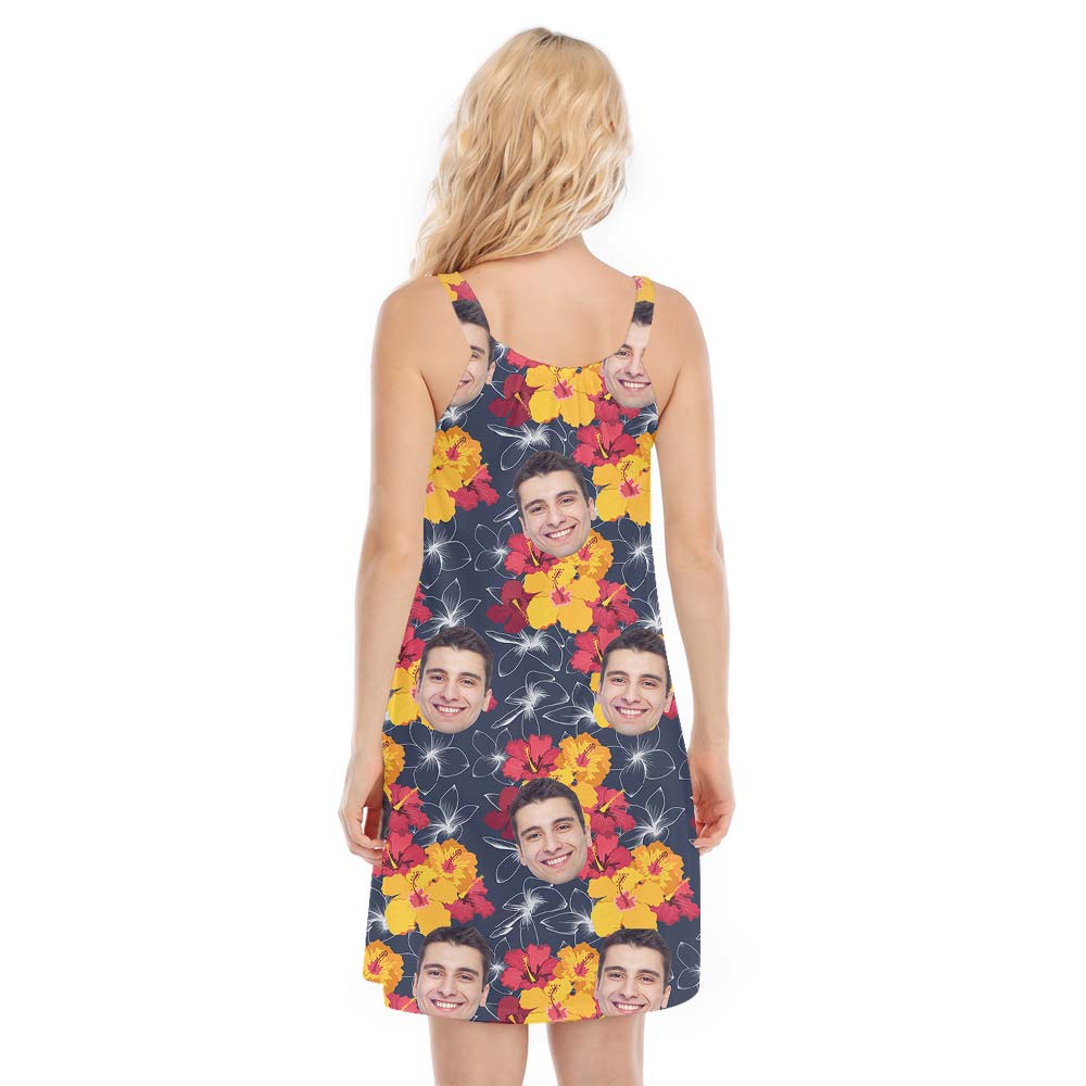 Hawaiian Custom Face Cami Dress For Flower Lover