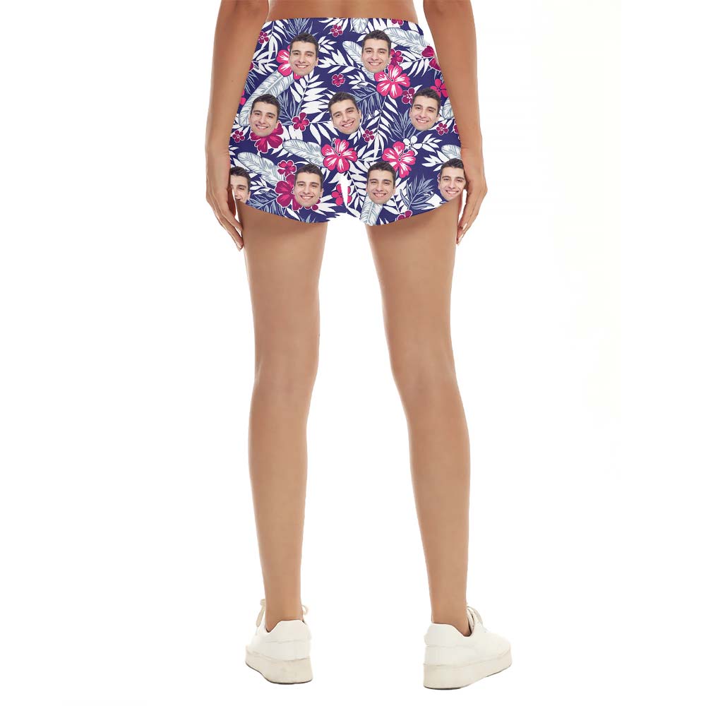 Custom Face Tropical Hawaiian Shorts Women