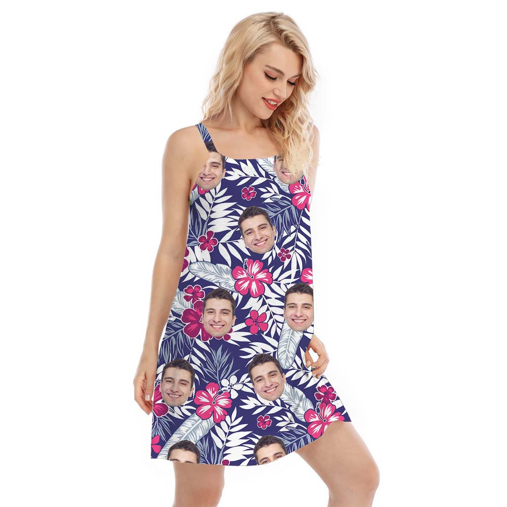 Tropical Custom Face Hawaiian Cami Dress