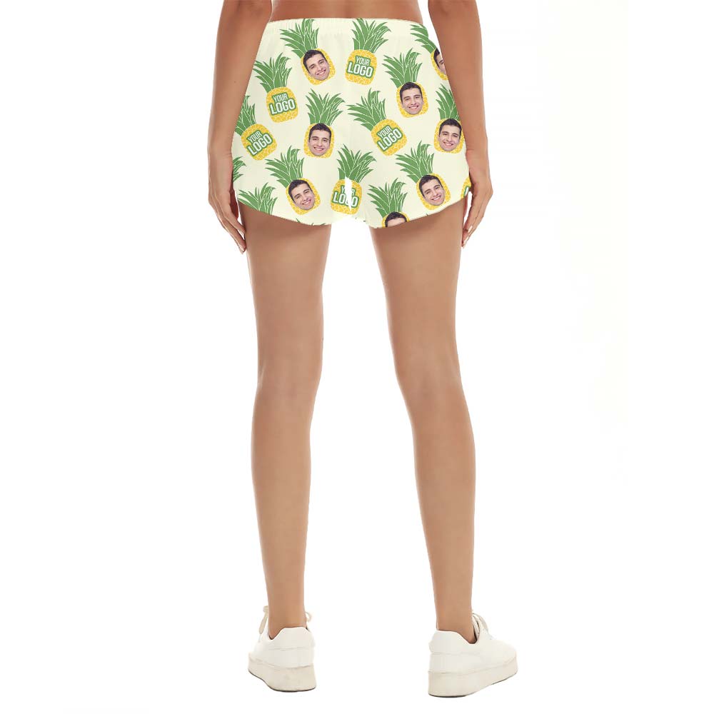 Pineapple Personalized Face Hawaiian Shorts Women