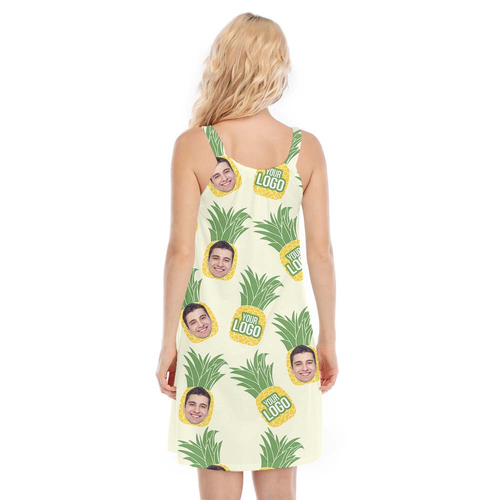 Pineapple Hawaiian Women Custom Face Cami Dress