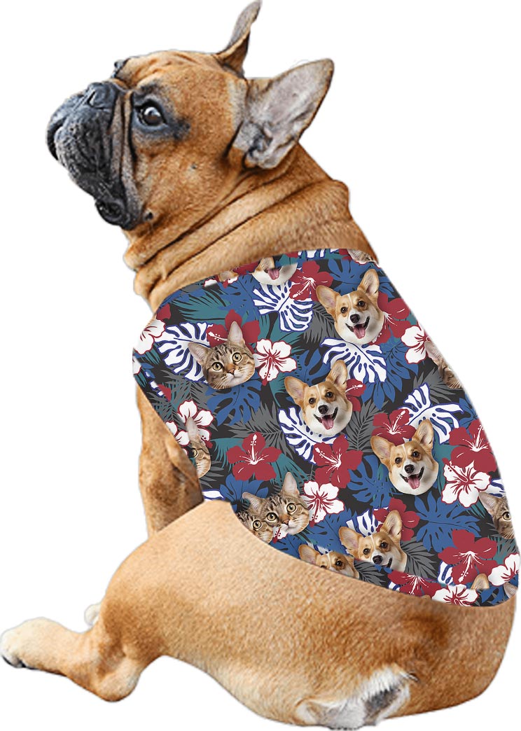 Custom Pet Faces Family Matching Hawaiian Outfits