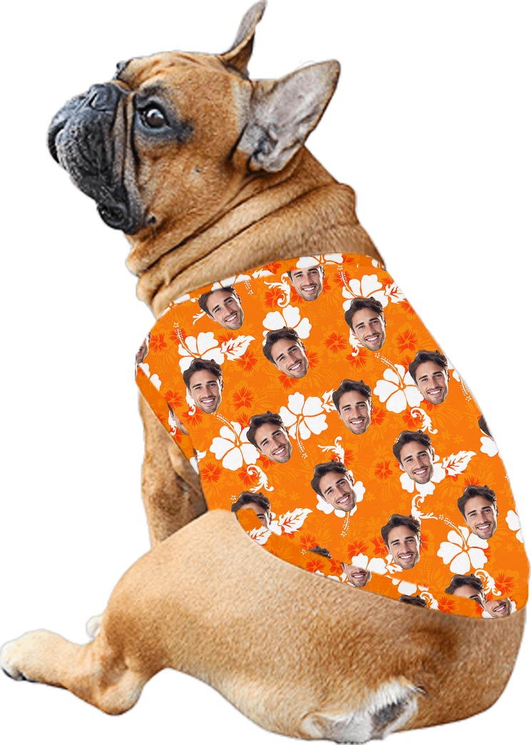 Custom Faces Orange Hibiscus Tropical Hawaiian Outfits Matching