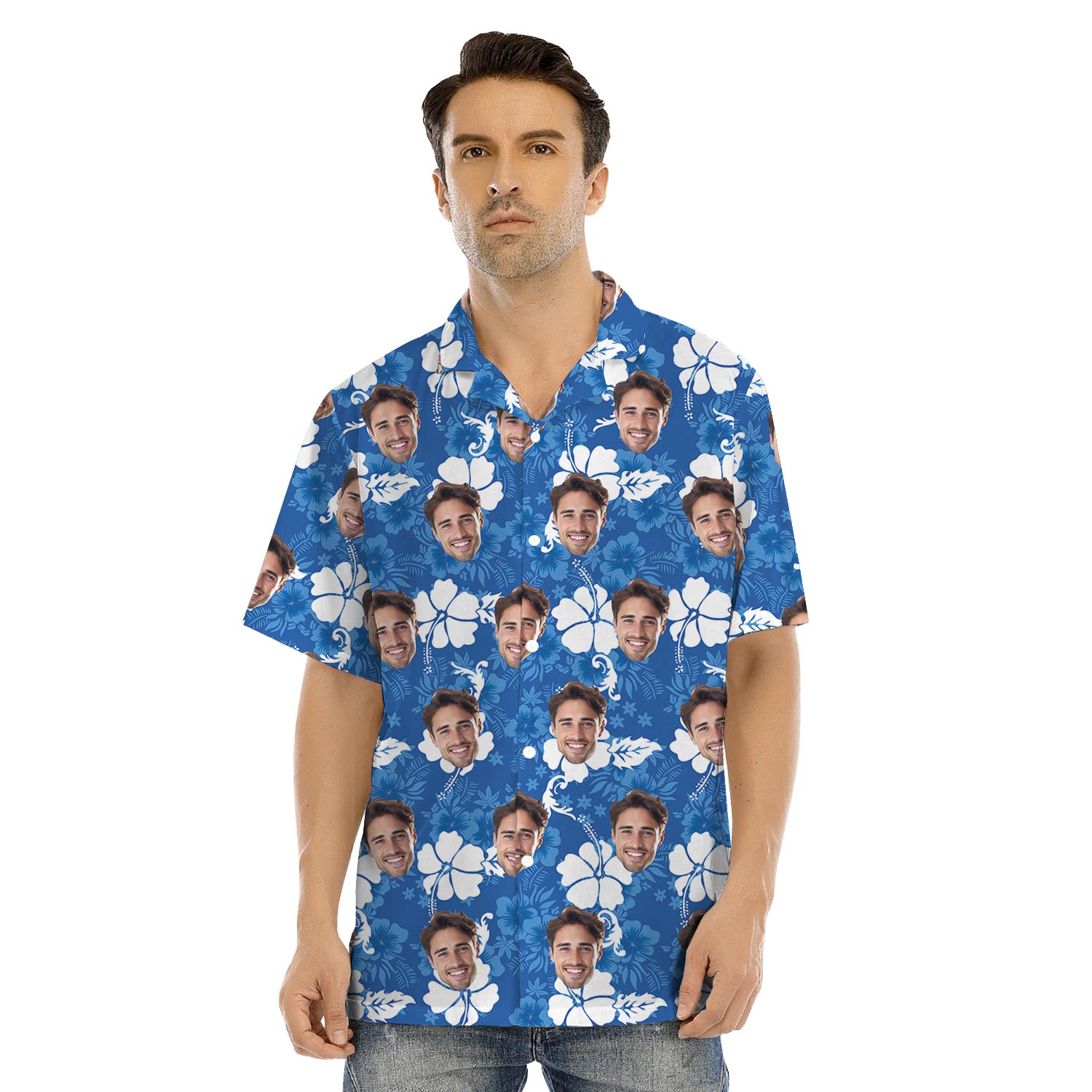 Personalized Matching Tropical Outfits For Family Hibiscus Blue