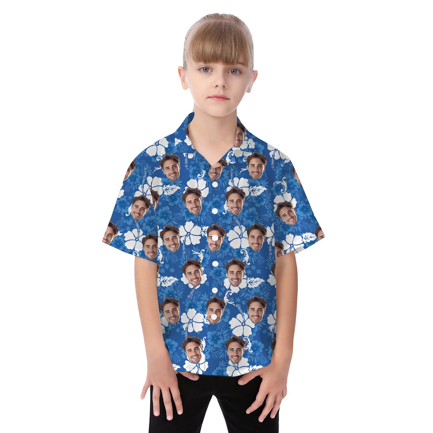 Personalized Matching Tropical Outfits For Family Hibiscus Blue
