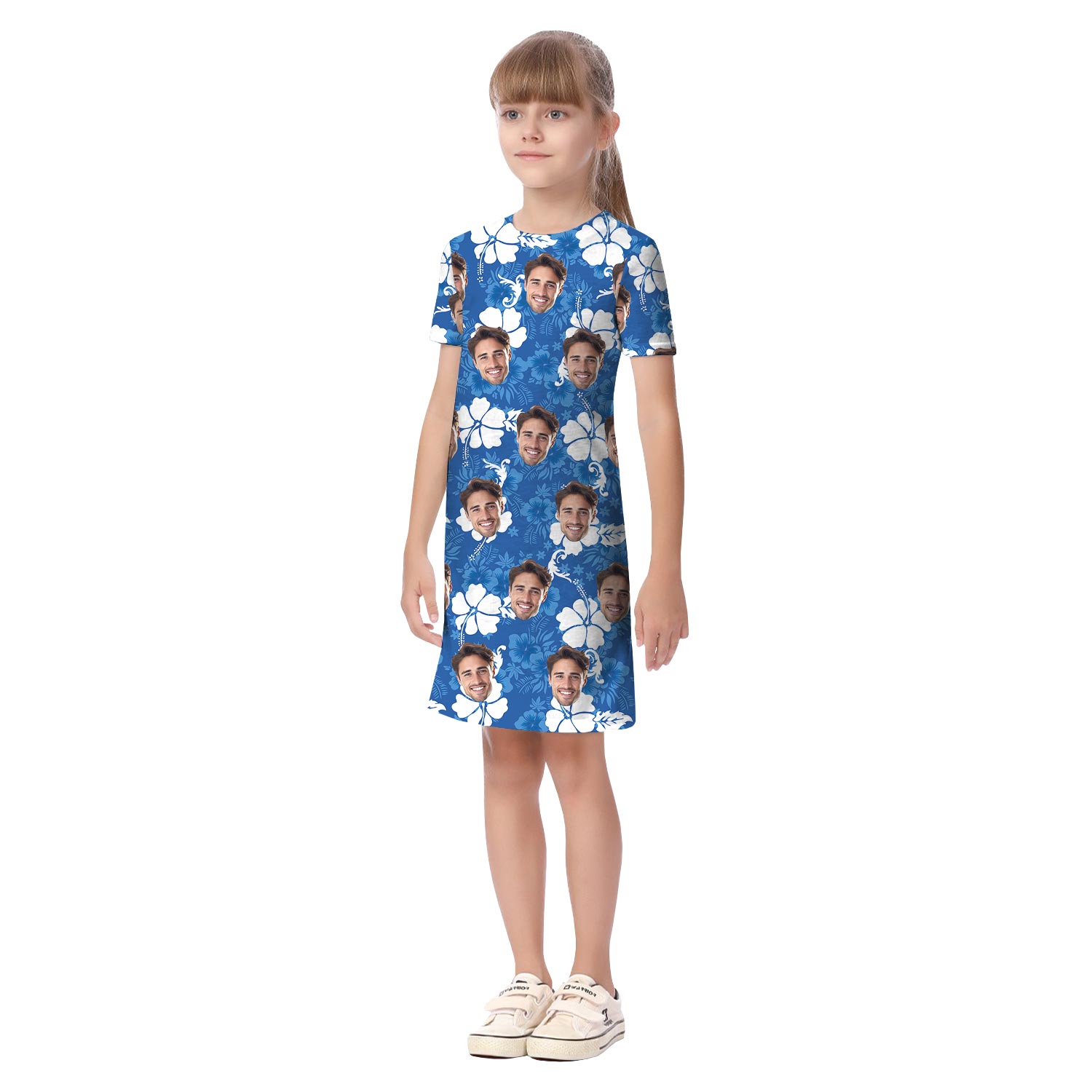 Personalized Matching Tropical Outfits For Family Hibiscus Blue