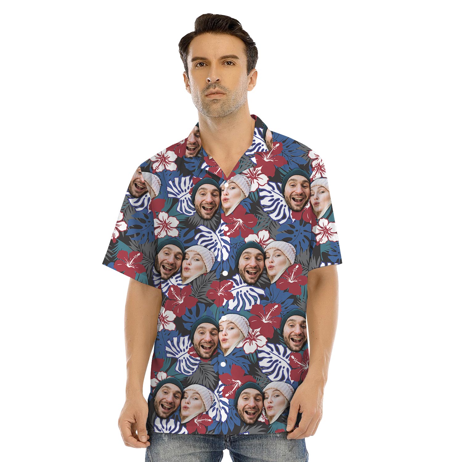 Personalized Matching Hawaiian Shirt Outfits With Couple Face