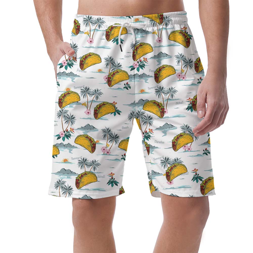 Taco Palm Tree Men's Beach Shorts - variant image 1