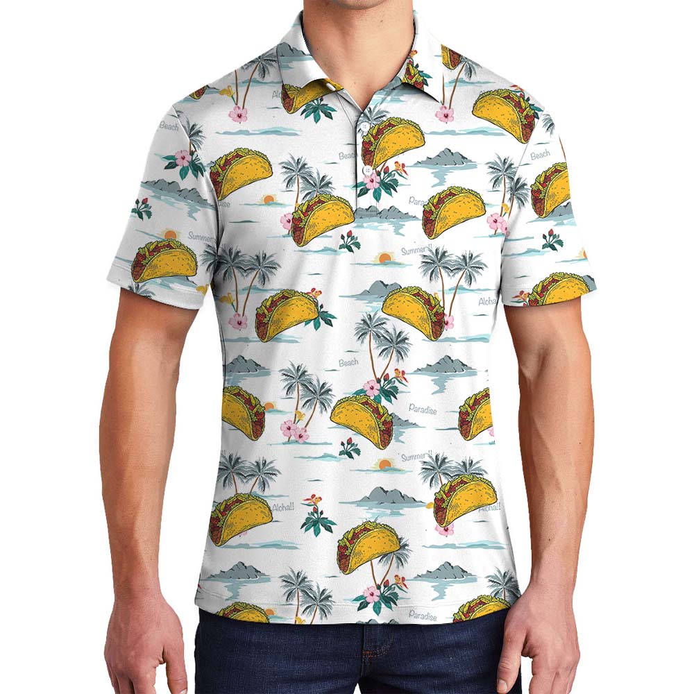 Unique Taco Men's Collared Golf Shirt - variant image 1