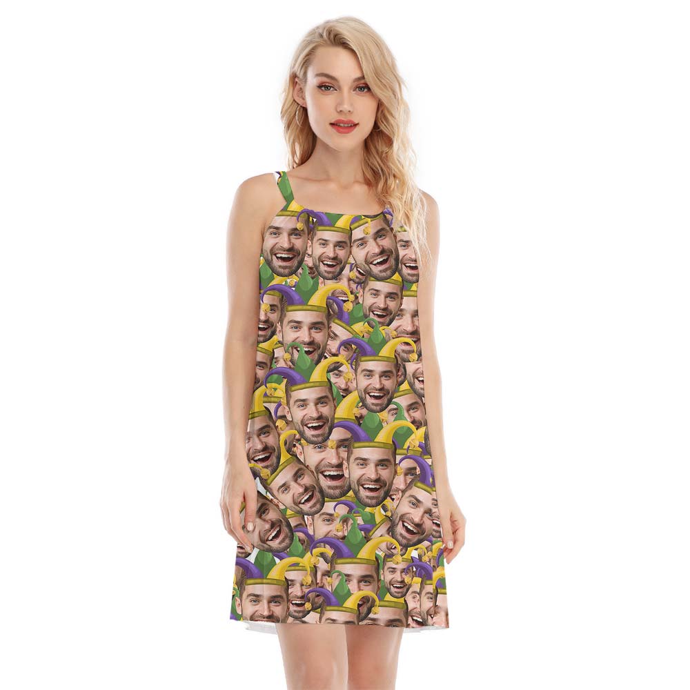 Festive Hawaiian Custom Face Cami Dress For Women - variant image 1