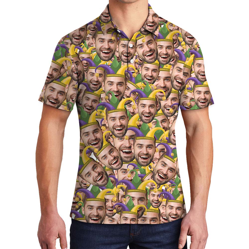 Custom Face Hawaiian Polo Men For Carnival Festival - variant image 1