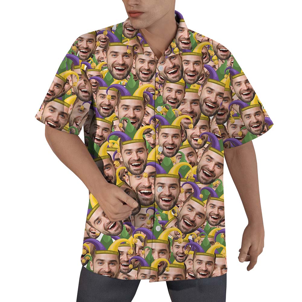 Carnival Celebration Hawaiian Custom Face Shirt Men - variant image 1