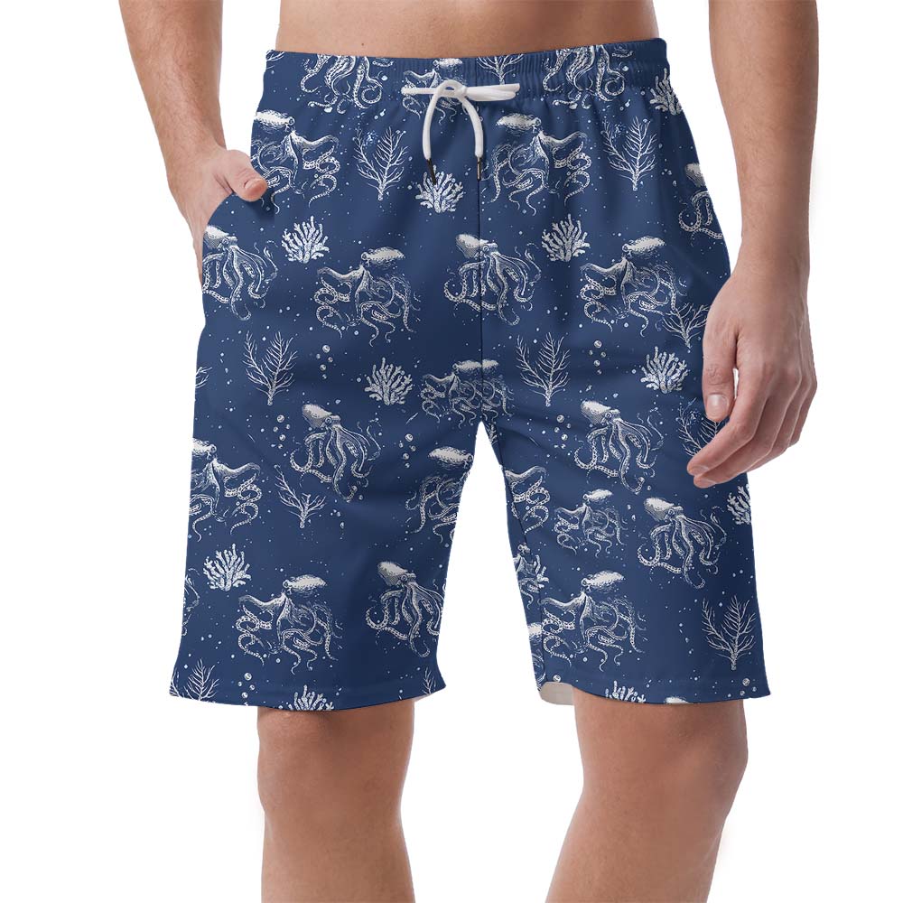 Octopus Navy Men's Hawaiian Shorts - variant image 1