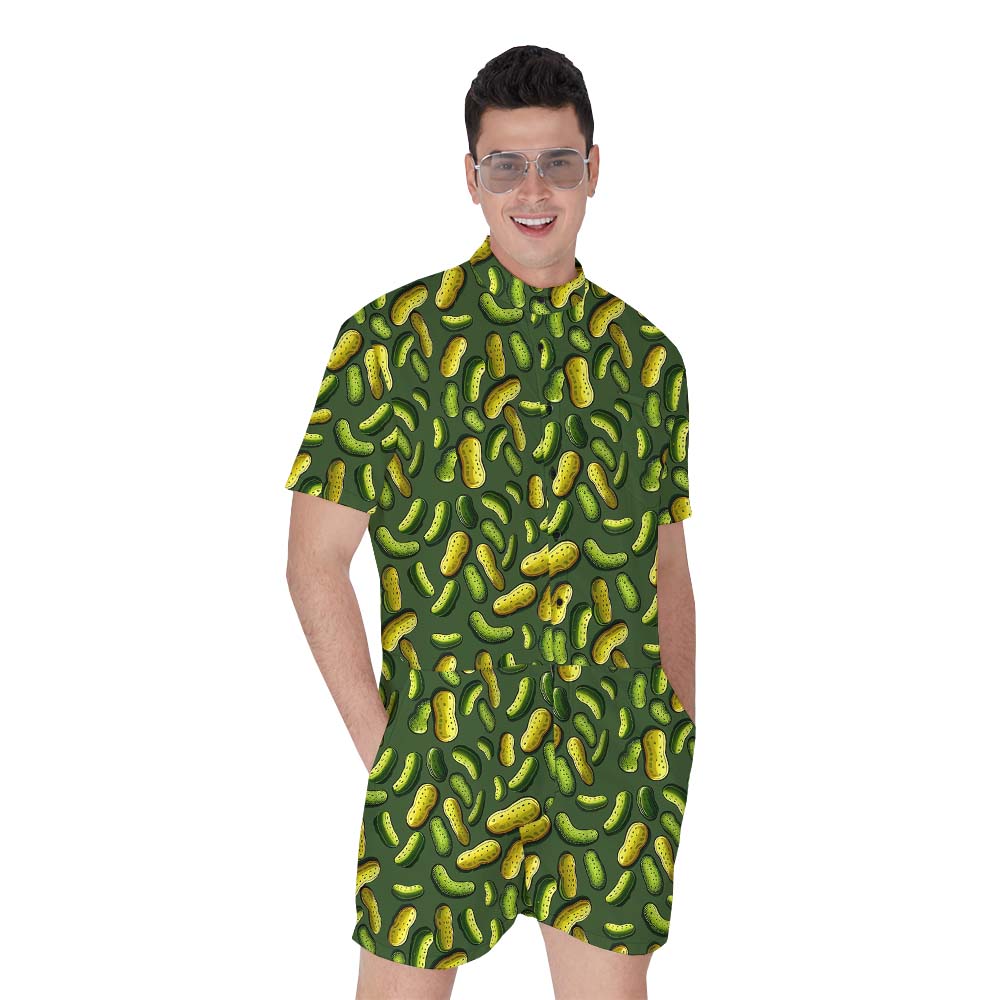 Pickle Green Hawaiian Romper For Men - variant image 1