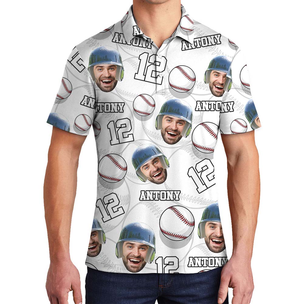 Hawaiian Custom Polo Men For Baseball Lover - variant image 1